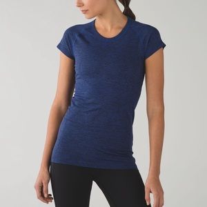 Lululemon Swiftly Tech Short Sleeve Crew Heathered Sapphire Blue